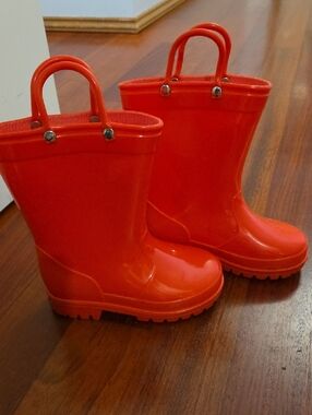 Kids' Red Rain Boots with Handles